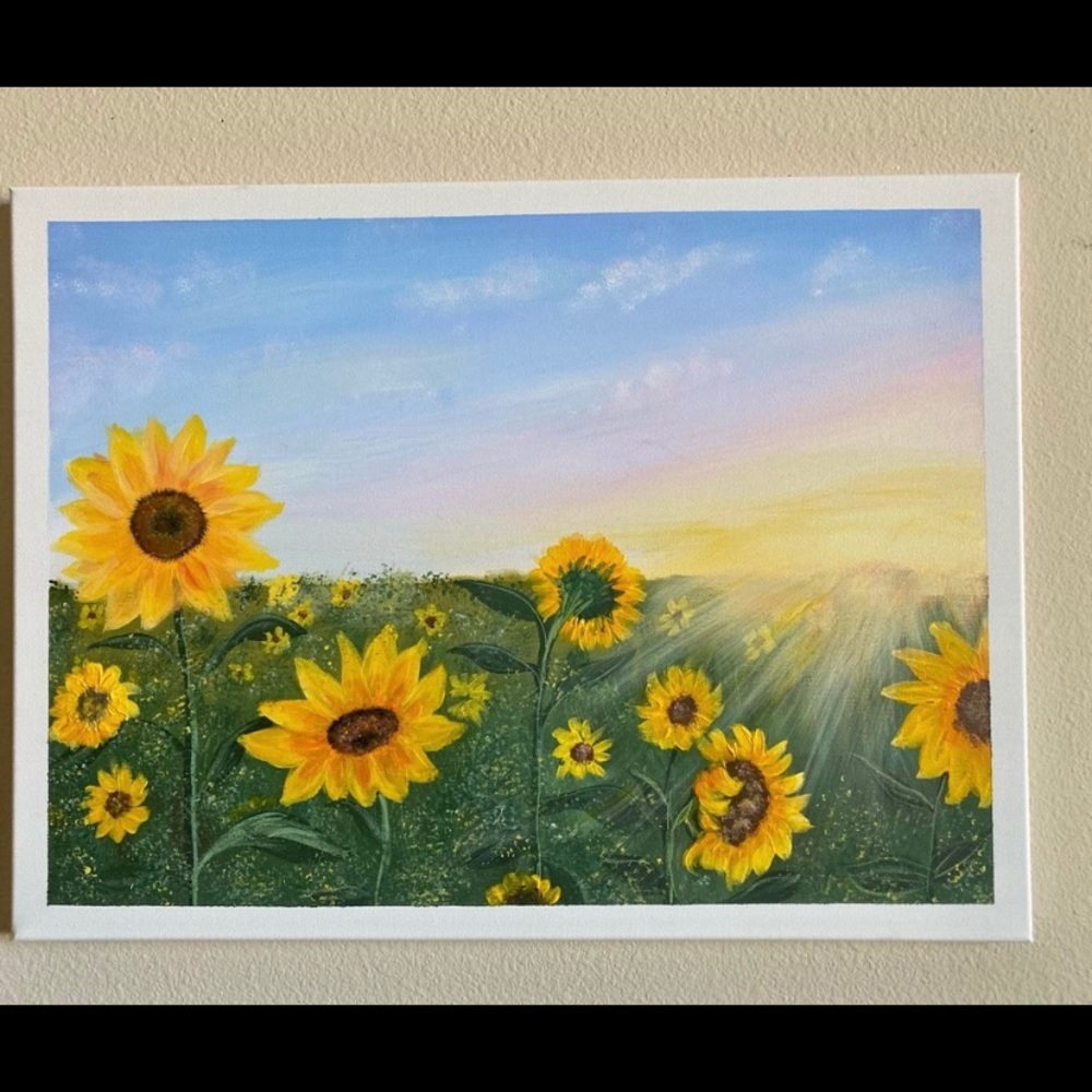 Sunflower field painting
